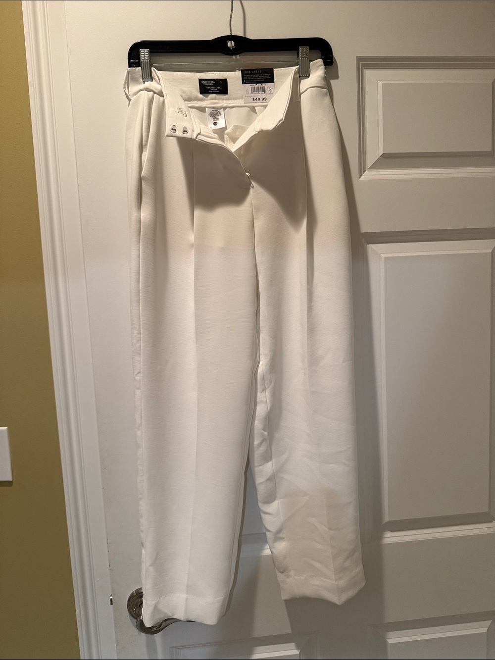 High-Rise White Wide-Leg Trousers by Simply Vera Vera Wang